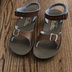 Sun Sans Brown Leather Kids Sandals size 12